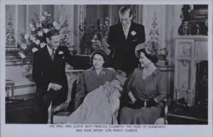 The King and Queen with Princess Elizabeth (b/w photo) The King and Queen with Princess Elizabeth (b/w photo)