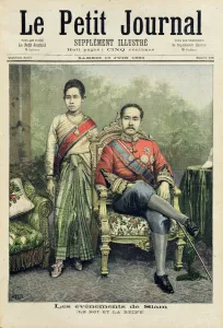 The King and Queen of Siam, illustration from Le Petit Journal, 10th June 1893 The King and Queen of Siam, illustration from Le Petit Journal, 10th June 1893