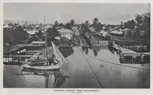 Kingston, Jamaica, from the harbour (b/w photo) Kingston, Jamaica, from the harbour (b/w photo)