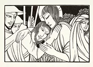 Jessie Willcox Smith Gallery: Kiss of Judas, 1926 (wood engraving)