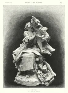 The Kiss, sculpture by Georges van der Straeten (litho) The Kiss, sculpture by Georges van der Straeten (litho)