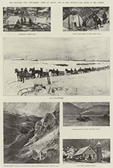 The Klondike Gold Discoveries, Views at Juneau and on the Chilkoot Pass Route to the Yukon (engraving)