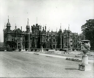 Neo-Gothic Architecture Collection: Knebworth, the south-west front, from 100 Favourite Houses (b/w photo)