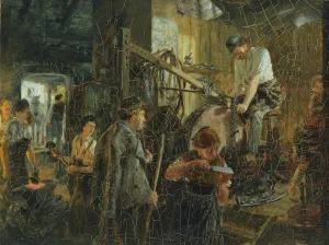 The Knife Grinder at the Forge in Hofgastein, 1881 (oil on canvas) The Knife Grinder at the Forge in Hofgastein, 1881 (oil on canvas)