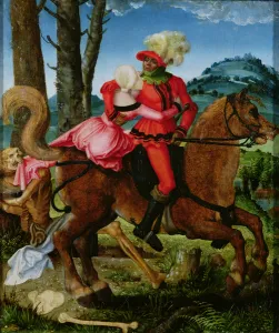 The Knight, the Young Girl and Death (oil on panel) The Knight, the Young Girl and Death (oil on panel)