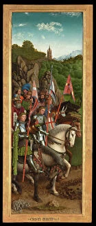 Flemish Art Gallery: The Knights of Christ, from the left side of the Ghent Altarpiece, 1432 (oil on panel)