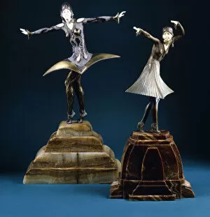 Dimitri Chiparus Gallery: Kora, an Exotic Dancer, early 20th century (ilt and cold-painted bronze, onyx base)