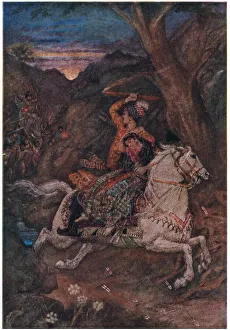 Kuvalayaswa slays Danavas, 1912 (colour litho) Kuvalayaswa slays Danavas, 1912 (colour litho)