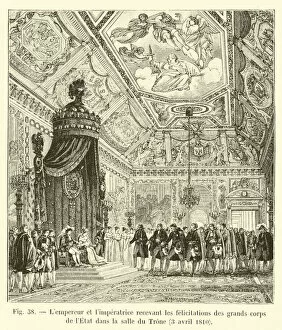 Limperatrice Gallery: L empereur et l imperatrice recevant les felicitations des grands corps de l Etat dans la salle du
