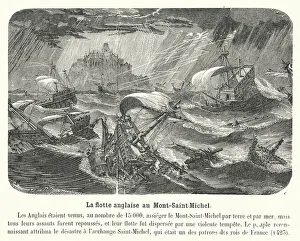 La flotte anglaise au Mont-Saint-Michel (engraving) La flotte anglaise au Mont-Saint-Michel (engraving)