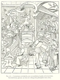 La musique personnifiee, avec ses auxiliaries, le poete et les musiciens (engraving) La musique personnifiee, avec ses auxiliaries, le poete et les musiciens (engraving)