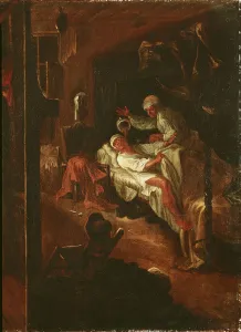 La Rancune Maliciously Pours her Chamber Pot over the Merchant from the Bas-Maine La Rancune Maliciously Pours her Chamber Pot over the Merchant from the Bas-Maine
