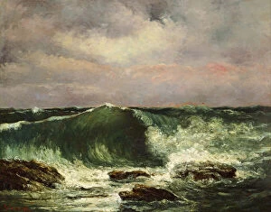 La vague. Peinture de Gustave Courbet (1819-1877) vers 1870 National Museum of Art, Oslo Norvege