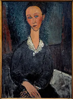 La woman au col blanc Painting by Amedeo Modigliani (1884-1920) 20th century Sun La woman au col blanc Painting by Amedeo Modigliani (1884-1920) 20th century Sun