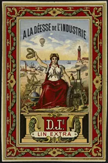 Label for the Goddess of Industry thread (colour litho)