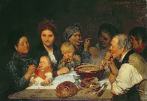 Labourers at a Table, Thueringen, 1875 (oil on canvas) Labourers at a Table, Thueringen, 1875 (oil on canvas)