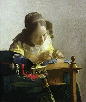 The Lacemaker, 1669-70 (oil on canvas)