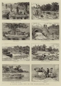 A Ladies Canoe Trip on the Warwickshire Avon (engraving) A Ladies Canoe Trip on the Warwickshire Avon (engraving)
