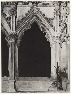 The Lady Chapel, Ely Cathedral: East End, South Side of Altar (b / w photo)
