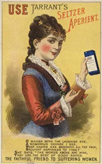 Lady Holding Bottle (chromolitho)