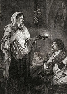 Injuries Gallery: The Lady with the Lamp: Florence Nightingale in the hospital at the Scutari Barracks, Turkey