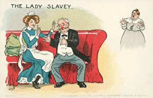 The lady slavey (colour litho)
