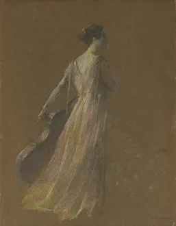 Lady Standing Holding a Cello (pastel on paper) Lady Standing Holding a Cello (pastel on paper)