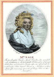 Laetitia Sage, first English woman aeronaut, late 18th century Laetitia Sage, first English woman aeronaut, late 18th century