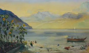 Lake Leman with the Dents du Midi in the Distance, 1863 (oil on canvas) Lake Leman with the Dents du Midi in the Distance, 1863 (oil on canvas)