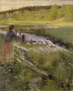 By the Lake, View from Balingsta (oil on canvas) By the Lake, View from Balingsta (oil on canvas)