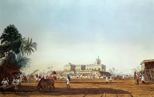 Lall Bazaar and the Portuguese Chapel, Calcutta, engraved by Robert Havell, pub. 1824 Lall Bazaar and the Portuguese Chapel, Calcutta, engraved by Robert Havell, pub. 1824