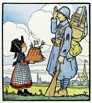 Belltower Gallery: L'alsace Heureee ;Young Alsatian offering a Kougelhopf has a hairy