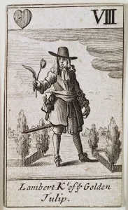 Lambert Simnel, Knight of the Golden Tulip, from a set of playing cards (engraving) Lambert Simnel, Knight of the Golden Tulip, from a set of playing cards (engraving)