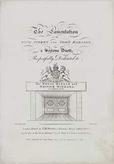 The Lamentation of the King Street and Soho Bazaars - a serious duet, respectfully dedicated to the Royal Bazaar and British Diorama that was destroyed by fire in 1829 (litho)