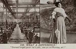 Lancashire girl, at work in a cotton mill, and dressed up for the weekend (b/w photo) Lancashire girl, at work in a cotton mill, and dressed up for the weekend (b/w photo)