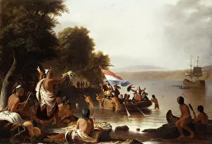 Images Dated 2nd January 2013: Landing of Henry Hudson, 1608 at Verplanck Point, Near Peekskill, New York