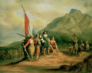 The Landing of Jan van Riebeeck (1619-77) 6th April 1652, 1850 (oil on canvas) The Landing of Jan van Riebeeck (1619-77) 6th April 1652, 1850 (oil on canvas)