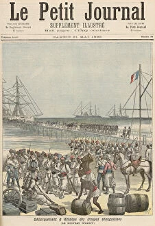 Landing of the Senegalese Troops at the New Wharf in Cotonou, from Le Petit Journal'