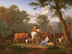 Landscape with Cattle and Figures, 1664 (oil on canvas) Landscape with Cattle and Figures, 1664 (oil on canvas)