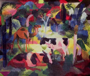 Landscape with Cows and a Camel (oil on canvas) Landscape with Cows and a Camel (oil on canvas)