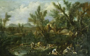 Landscape with Crockery Washers (oil on canvas) Landscape with Crockery Washers (oil on canvas)