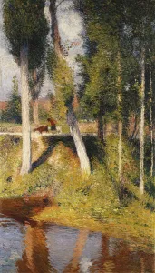 Landscape with the Edge of a River; Paysage au Bord de la Riviere, (oil on canvas) Landscape with the Edge of a River; Paysage au Bord de la Riviere, (oil on canvas)