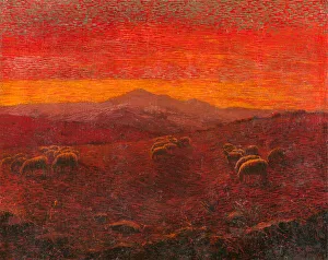 Landscape with a Flock (oil on paper on panel) Landscape with a Flock (oil on paper on panel)