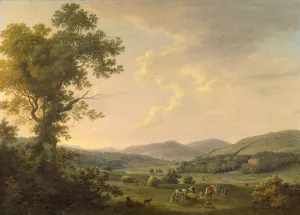 Landscape with Haymakers and a Distant View of a Georgian House, c.1780 (oil on canvas) Landscape with Haymakers and a Distant View of a Georgian House, c.1780 (oil on canvas)