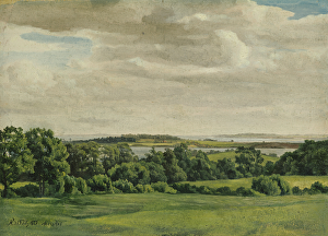 Landscape in Holstein, 1827 (oil on paper mounted on card) Landscape in Holstein, 1827 (oil on paper mounted on card)