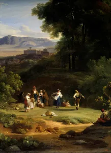 Landscape inspires from the view of Frascati. Painting by Achille Michallon (1796-1822) Landscape inspires from the view of Frascati. Painting by Achille Michallon (1796-1822)