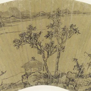 Detail of Landscape with Lake and three Boats (ink on gold paper) Detail of Landscape with Lake and three Boats (ink on gold paper)