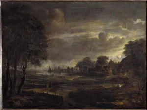Landscape in the Moonlight (Painting, 17th century) Landscape in the Moonlight (Painting, 17th century)