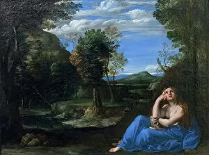 Saint Mary Magdalene Collection: Landscape with penitent Magdalen, (painting)