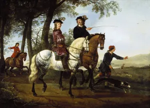 Landscape with Sportsmen Setting Out for the Hunt, early 1650s (oil on canvas) Landscape with Sportsmen Setting Out for the Hunt, early 1650s (oil on canvas)